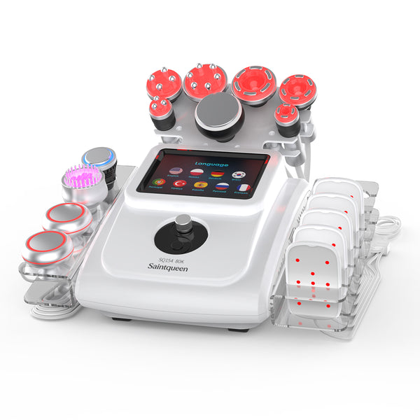 SQ154A Max – Appareil silhouette 11-en-1 blanc, cavitation 80K, RF et laser