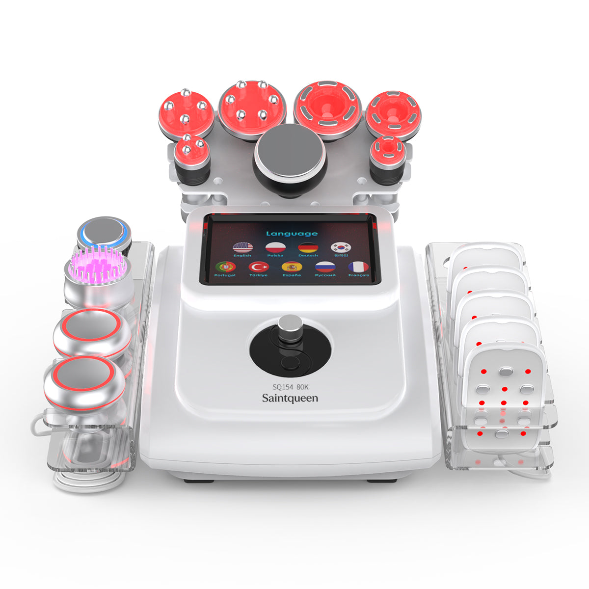 SQ154B Max – Appareil silhouette 11-en-1 blanc, cavitation 80K, RF et microcourants