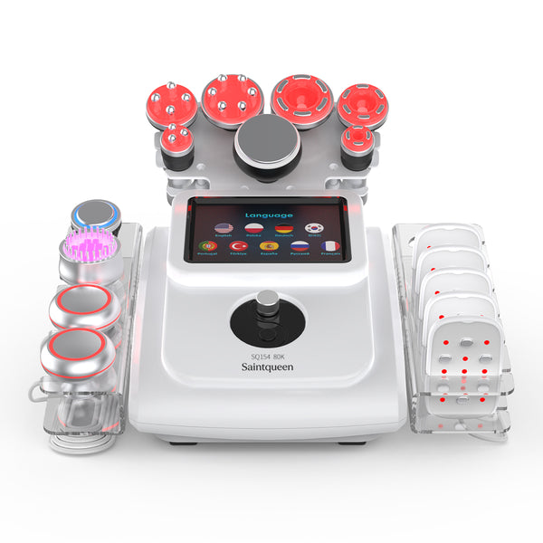 SQ154B Max – Appareil silhouette 11-en-1 blanc, cavitation 80K, RF et microcourants