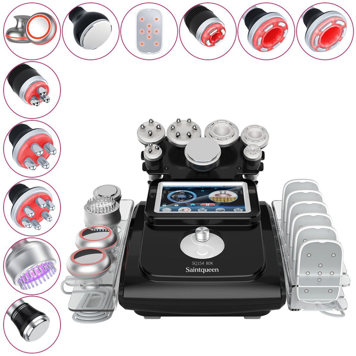 SQ154C Max – Appareil silhouette 11-en-1 noir, cavitation 80K, RF et laser Image principale du produit