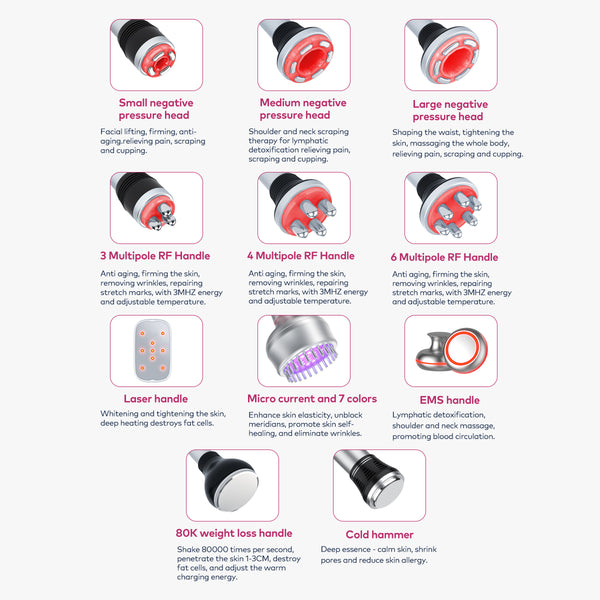 SQ154C Max – Appareil silhouette 11-en-1 noir, cavitation 80K, RF et laser