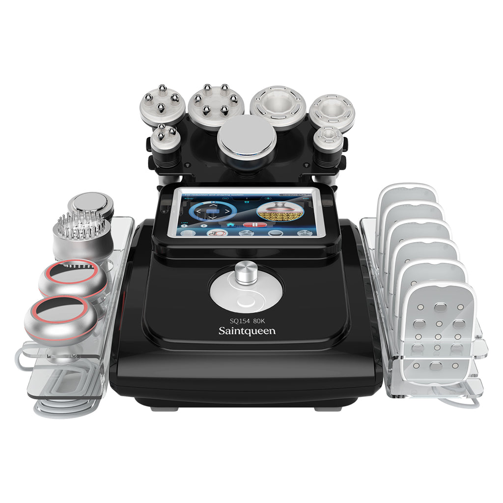 SQ154D Max – Appareil silhouette 11-en-1 noir, cavitation 80K, RF et microcourants