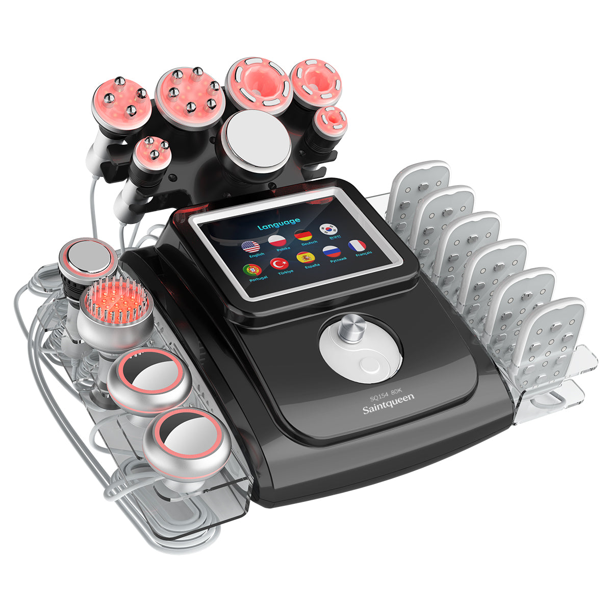 SQ154D Max – Appareil silhouette 11-en-1 noir, cavitation 80K, RF et microcourants