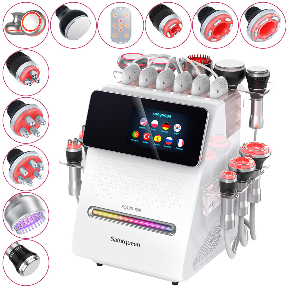 SQ126A Max – Appareil silhouette 11-en-1, cavitation 80K, RF et laser Image principale du produit