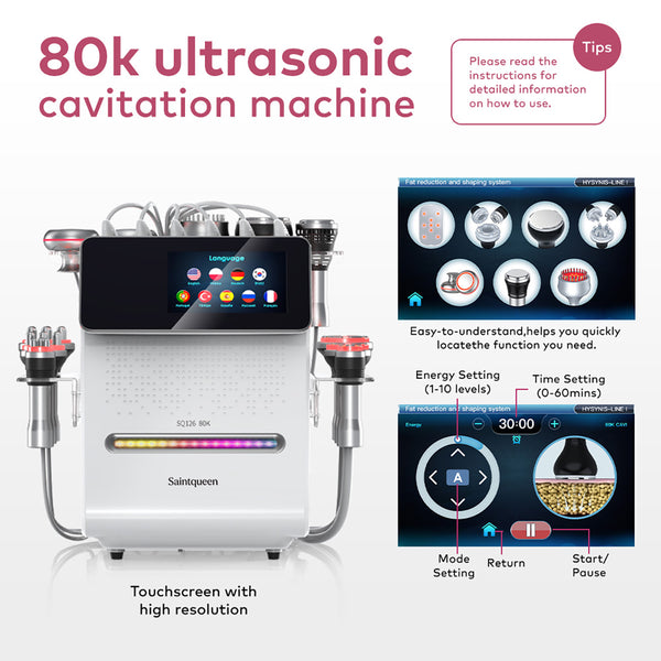 SQ126A Max – Appareil silhouette 11-en-1, cavitation 80K, RF et laser