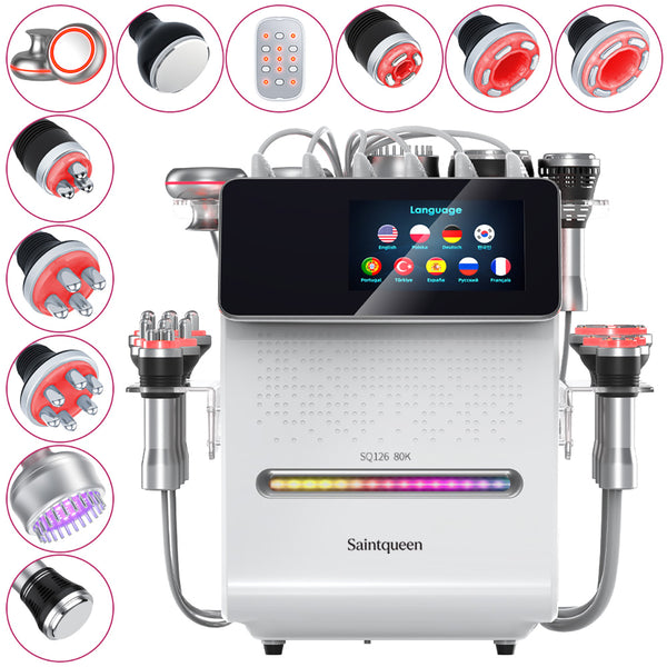 SQ126B Max – Appareil silhouette 11-en-1, cavitation 80K, RF et microcourants