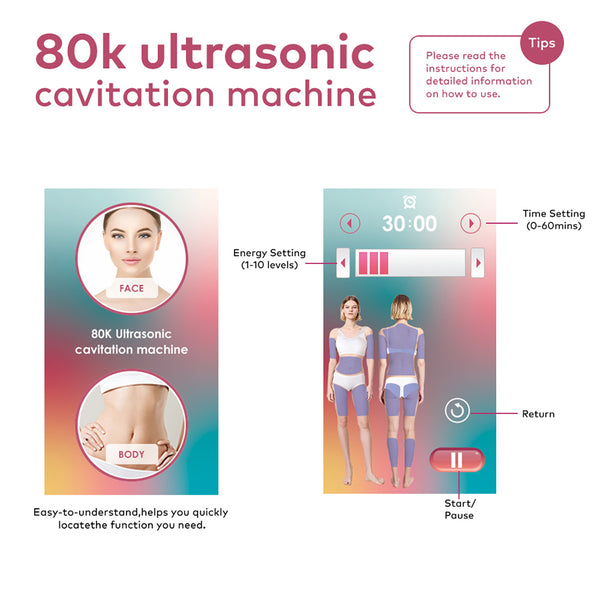 SQ149 Pro 6-en-1 – Appareil silhouette, cavitation 80K, RF, massage sous vide et EMS