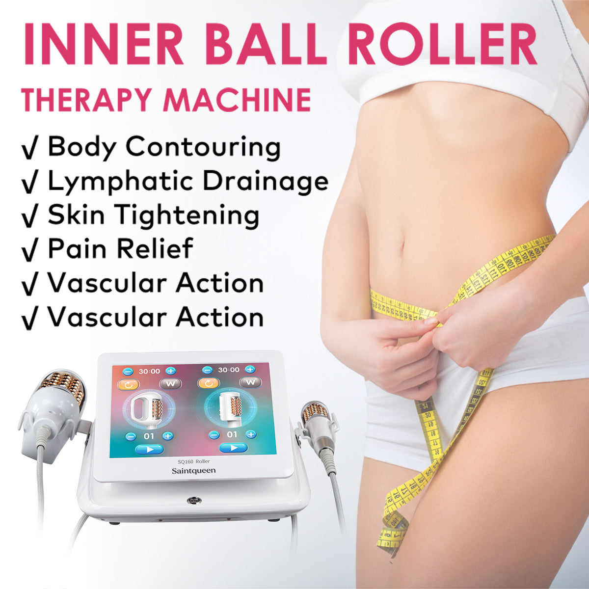 SQ160B – Appareil de massage roulant ergonomique à double poignée