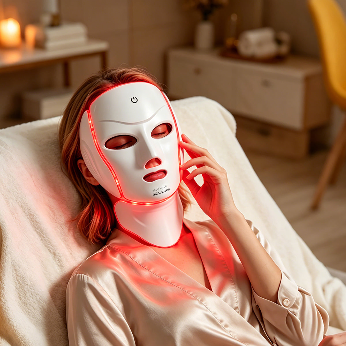 SQ139 – Masque LED visage et cou, 119 LED, 7 couleurs et microcourants