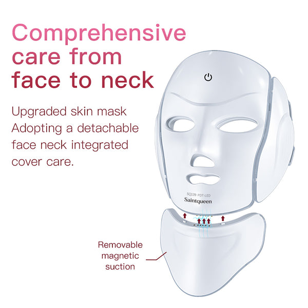 SQ139 – Masque LED visage et cou, 119 LED, 7 couleurs et microcourants