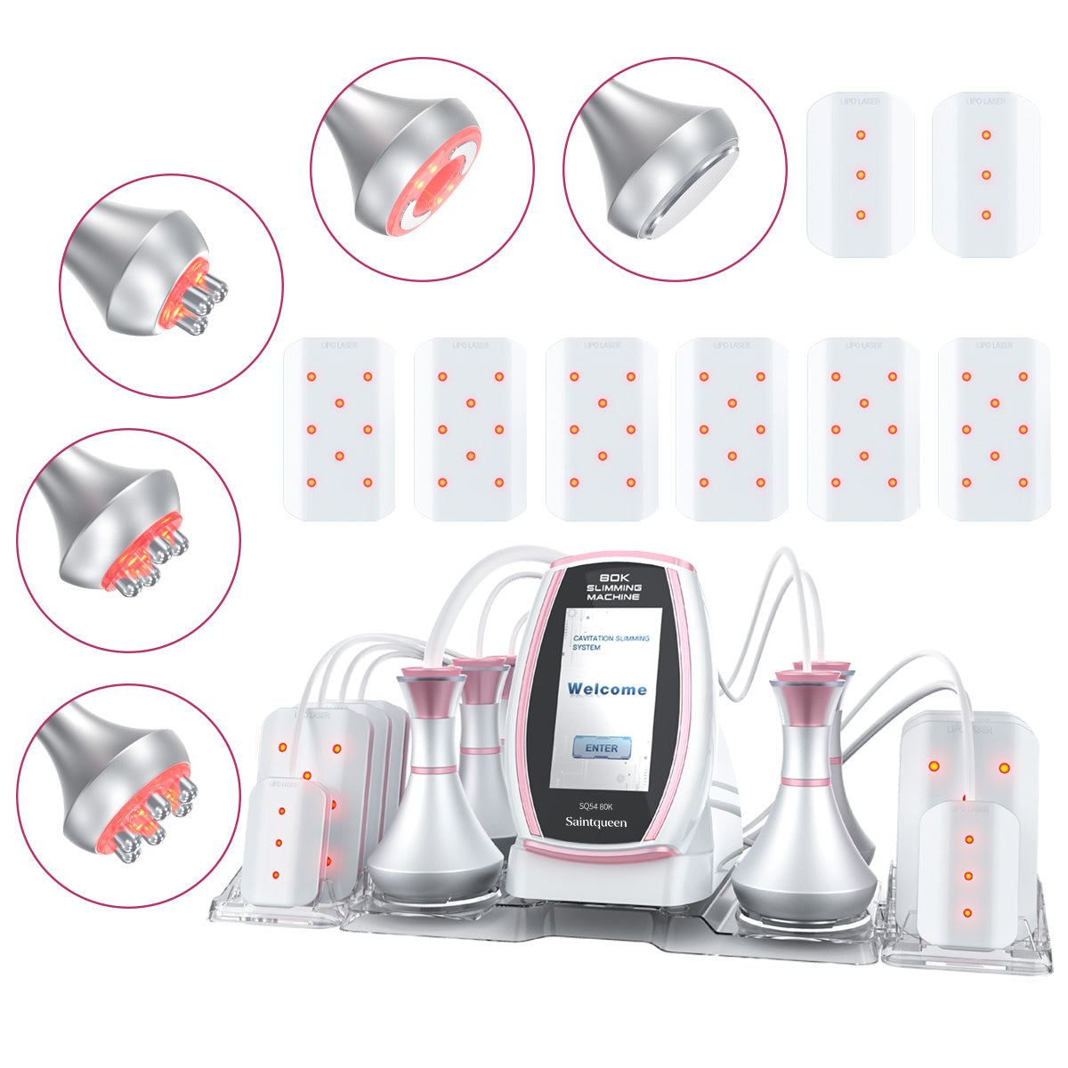 SQ54 Pro 6-en-1 – Cavitation 80K, RF, massage sous vide et plaques laser Image principale du produit
