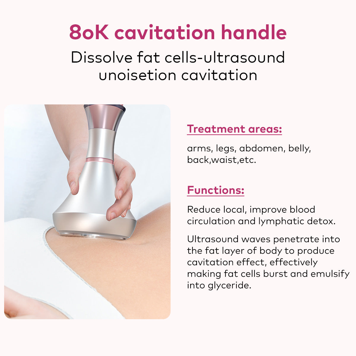 SQ54 Pro 6-en-1 – Cavitation 80K, RF, massage sous vide et plaques laser