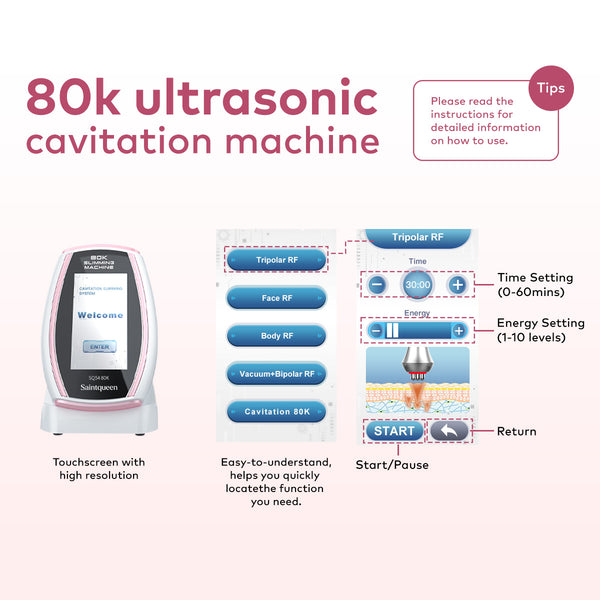 SQ54 Pro 5-en-1 – Cavitation 80K, trois RF et massage RF sous vide