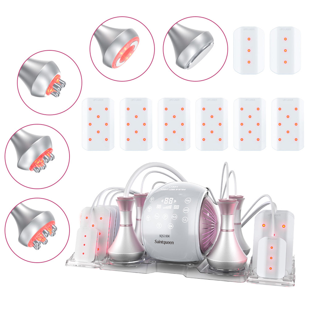 SQ52 Pro 6-en-1 – Cavitation 80K, RF, massage sous vide et plaques laser
