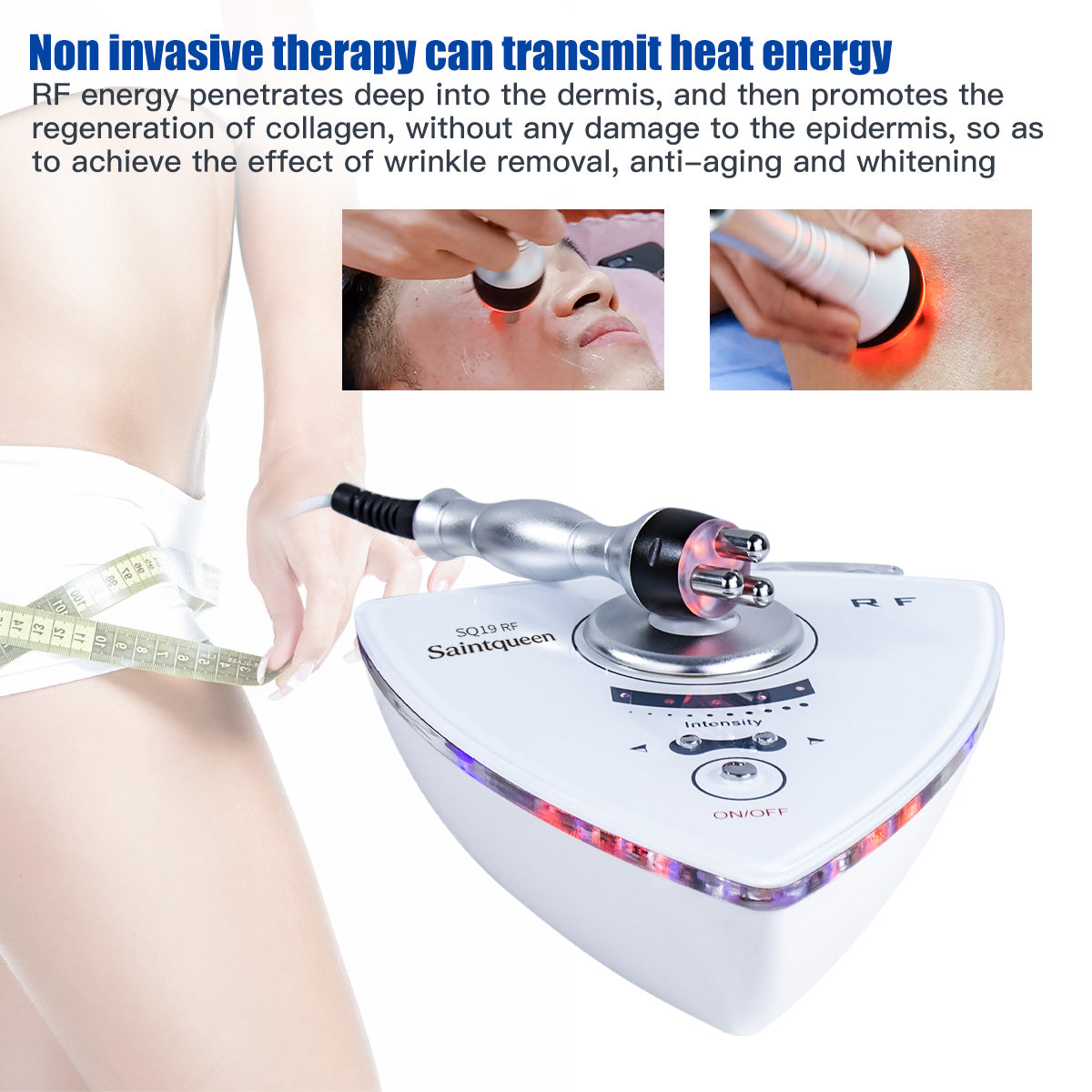 SQ19 Appareil RF visage et corps avec 2 embouts et lumière rouge