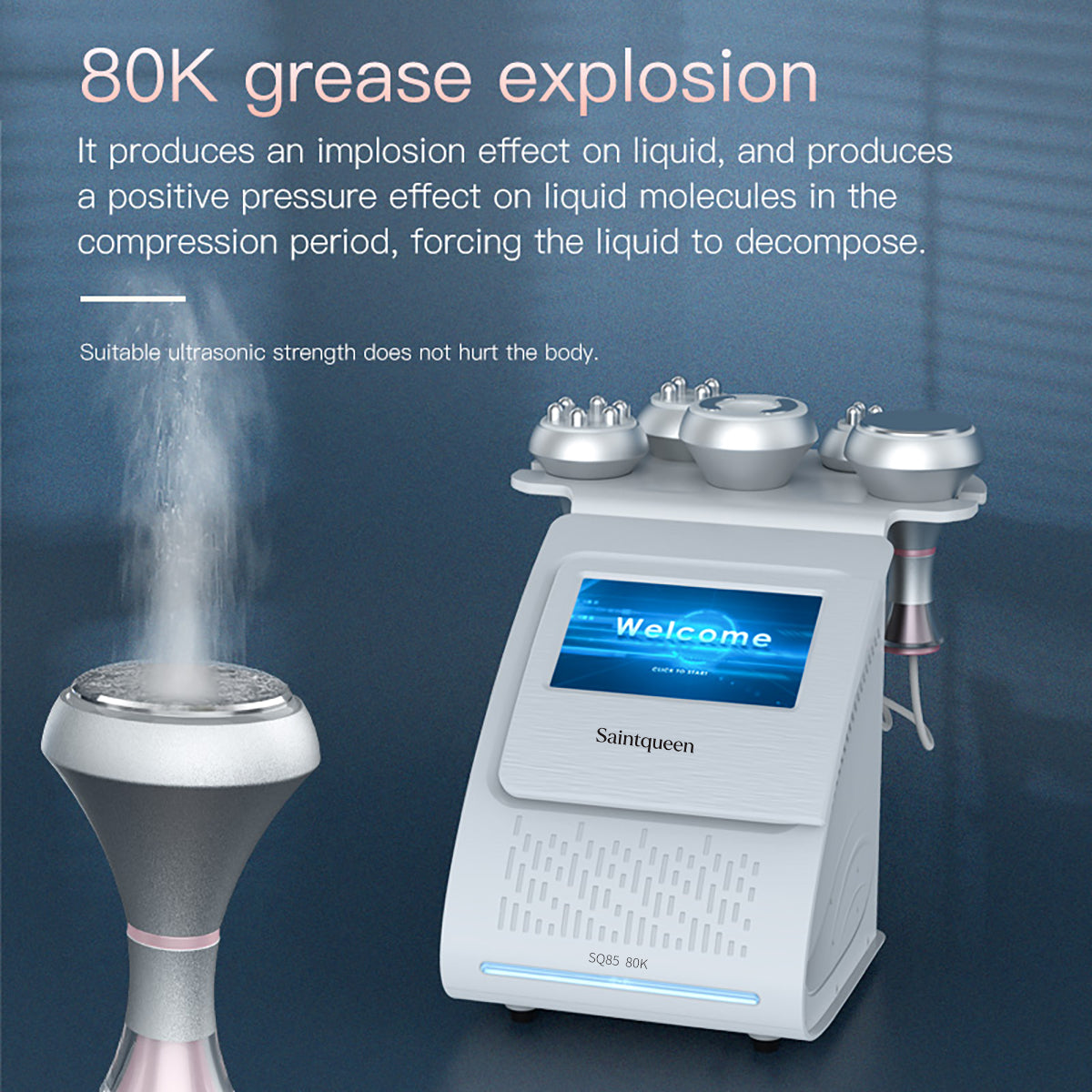 SQ85A Pro 5-en-1 – Cavitation 80K, RF multipolaire et massage sous vide