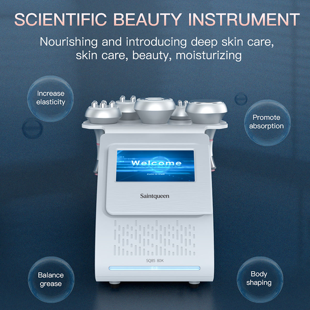 SQ85A Pro 5-en-1 – Cavitation 80K, RF multipolaire et massage sous vide