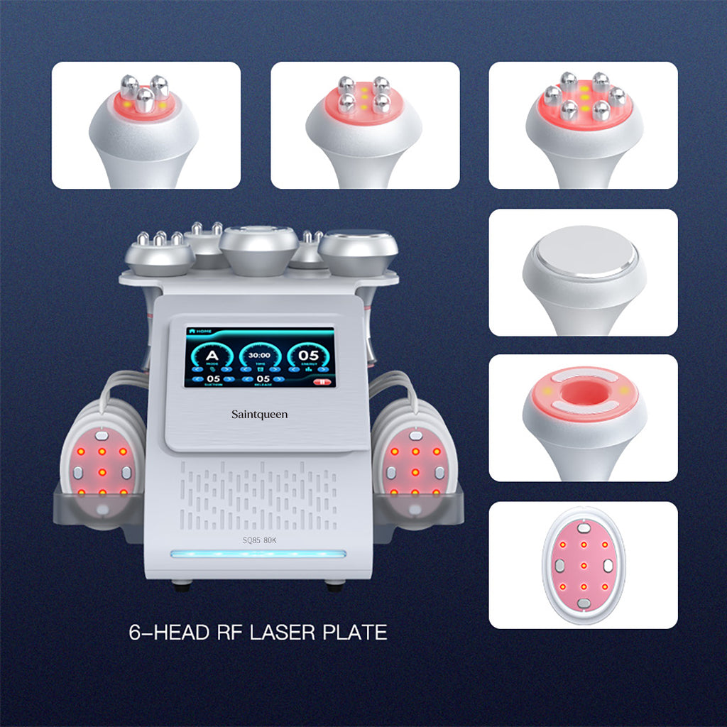 SQ85B Pro 6-en-1 – Cavitation 80K, RF et plaques micro-électriques à lumière rouge