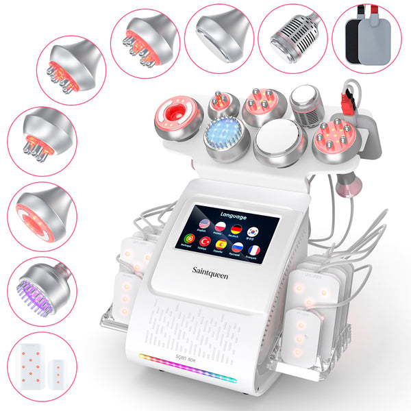 SQ85D Plus 9-en-1 – Cavitation 80K, RF, plaques laser, EMS et marteau froid
