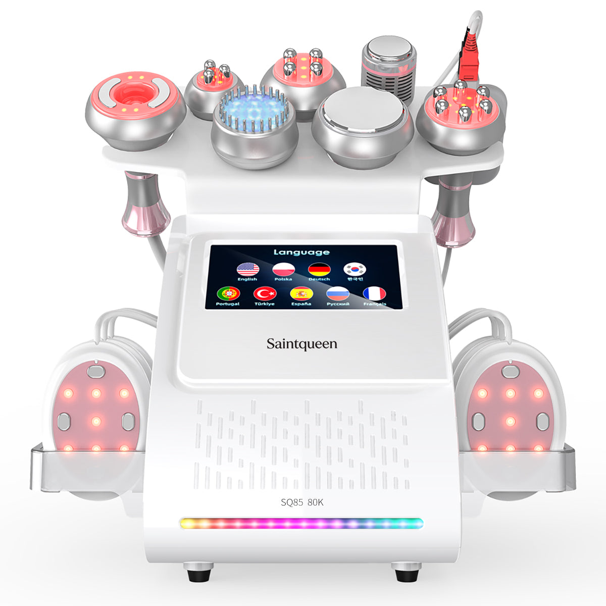 SQ85E Plus 9-en-1 – Cavitation 80K, RF, plaques combinées, EMS et marteau froid