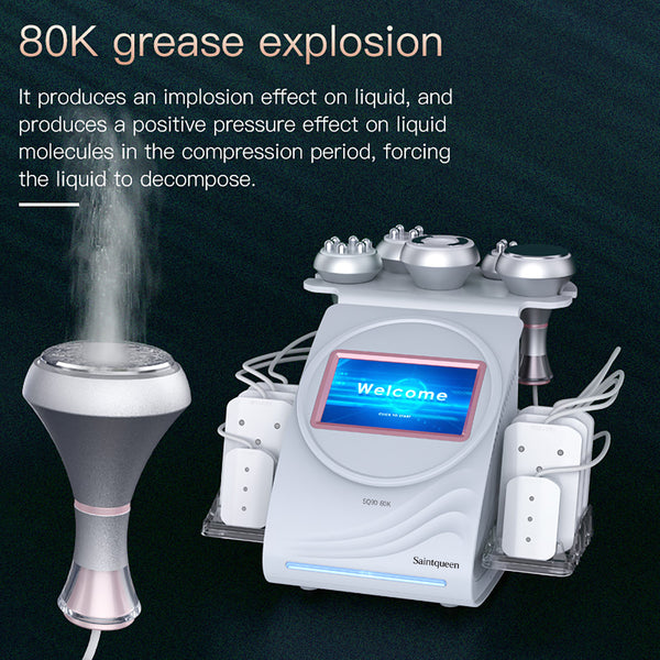 SQ90C Pro 6-en-1 – Cavitation 80K, RF et grandes et petites plaques laser