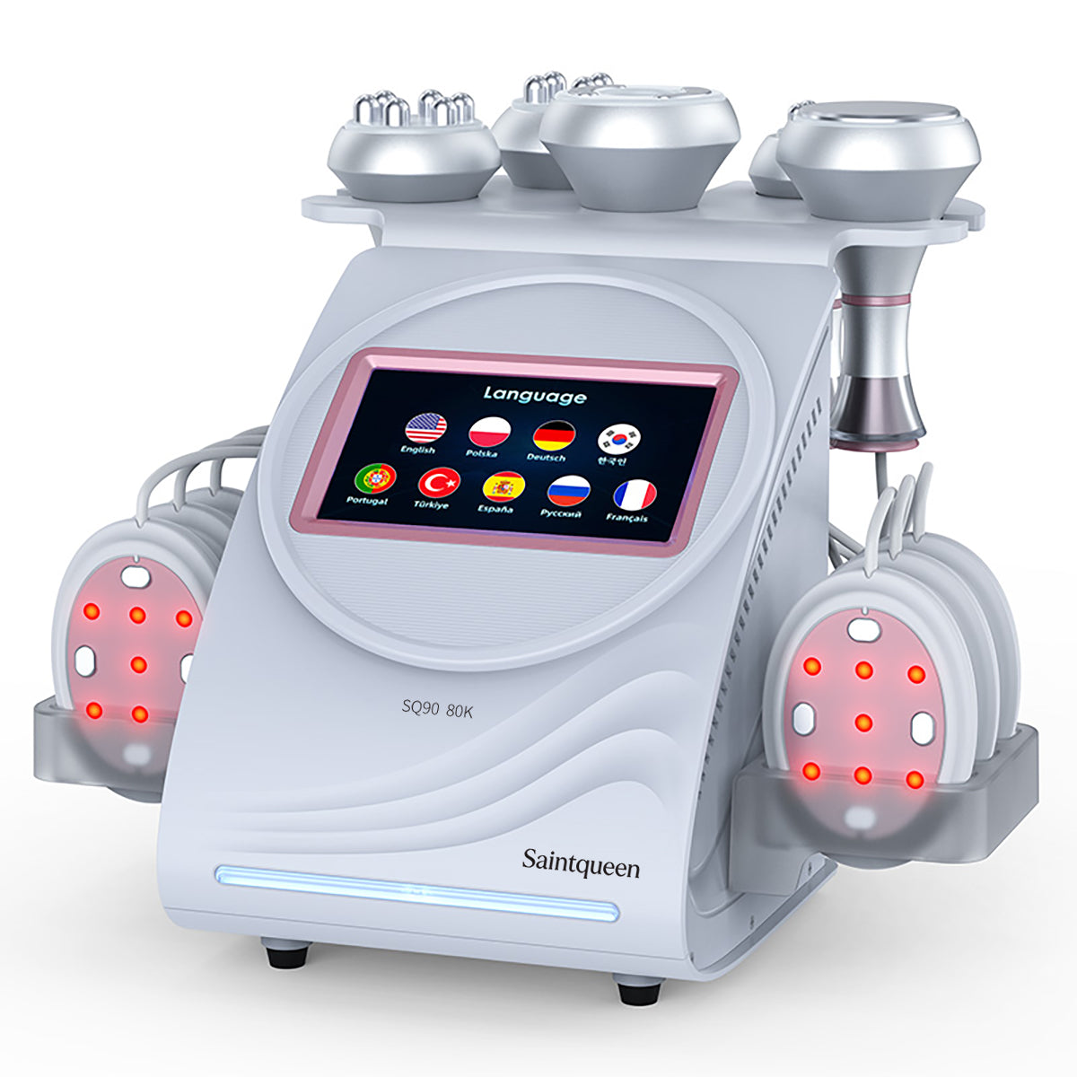 SQ90B Pro 6-en-1 – Cavitation 80K, RF et plaques micro-électriques à lumière rouge