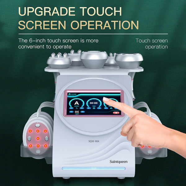 SQ90B Pro 6-en-1 – Cavitation 80K, RF et plaques micro-électriques à lumière rouge