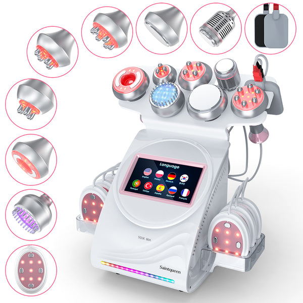 SQ90E Plus 9-en-1 – Cavitation 80K, RF, plaques combinées, EMS et marteau froid