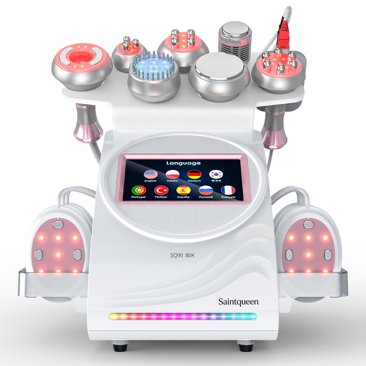 SQ90E Plus 9-en-1 – Cavitation 80K, RF, plaques combinées, EMS et marteau froid