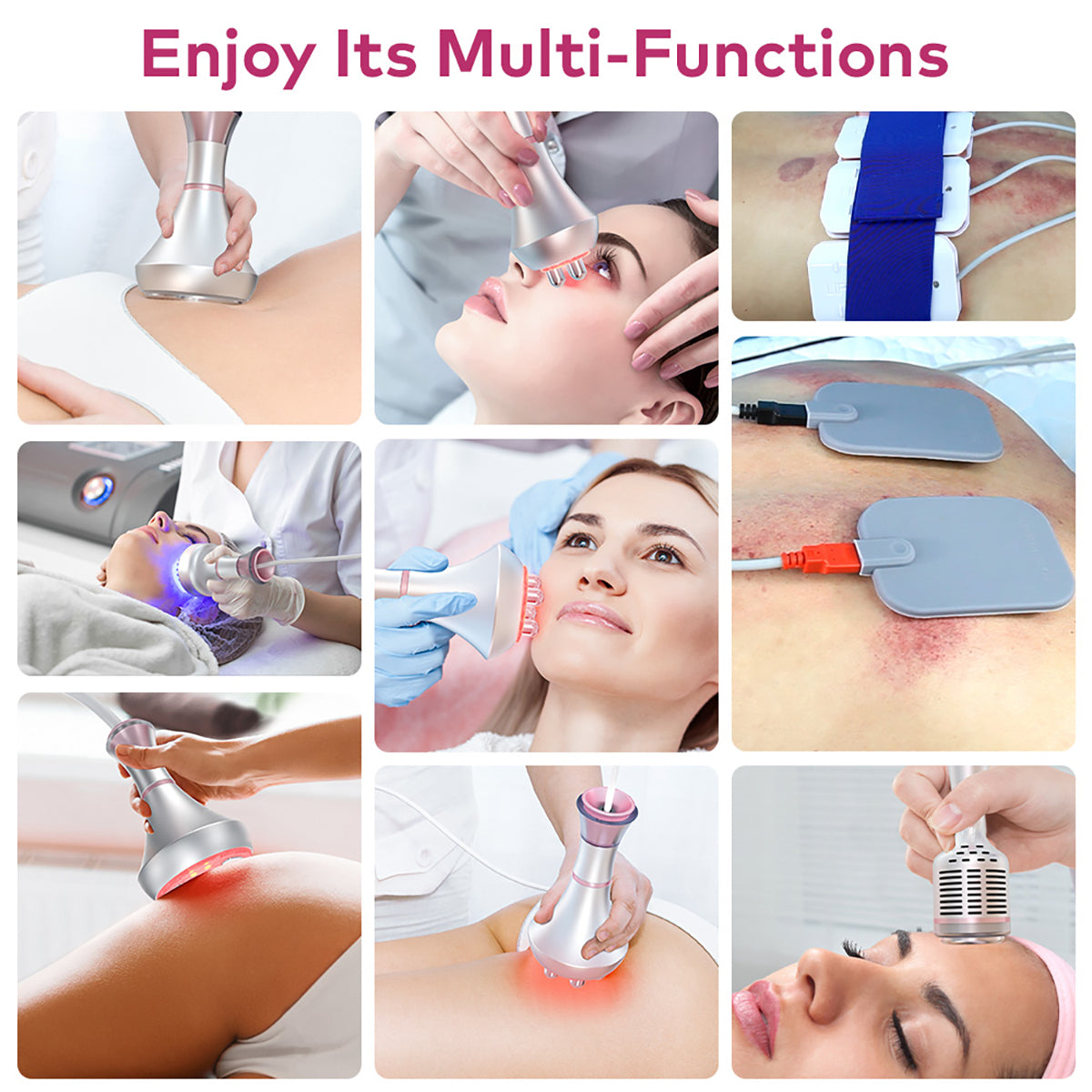 SQ92D Plus 9-en-1 – Cavitation 80K, RF, plaques laser, EMS et marteau froid