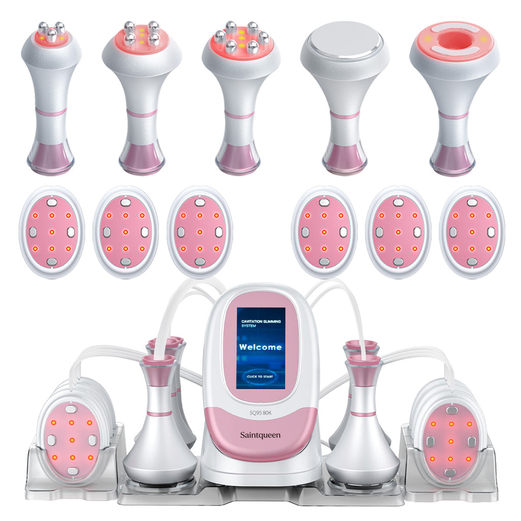 SQ95B Pro 6-en-1 – Cavitation 80K, RF et six plaques EMS à lumière rouge