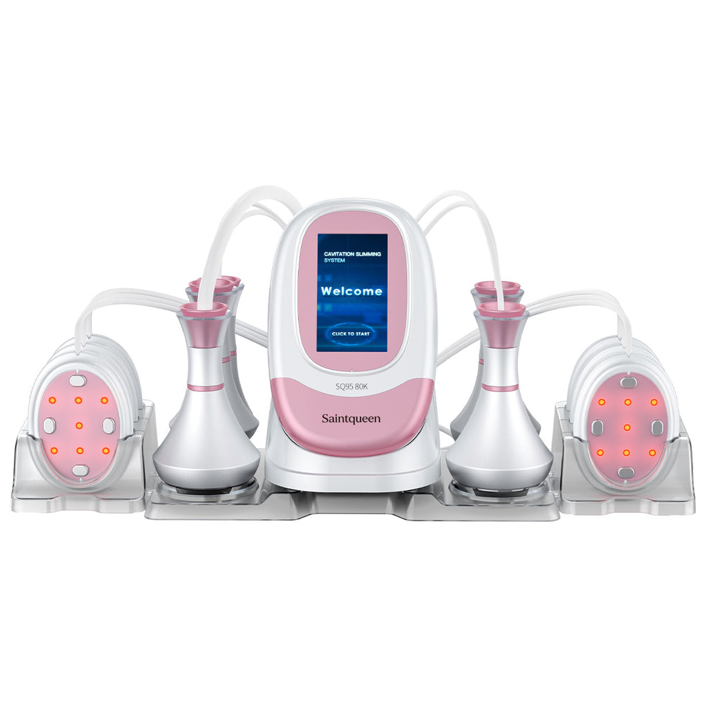 SQ95B Pro 6-en-1 – Cavitation 80K, RF et six plaques EMS à lumière rouge