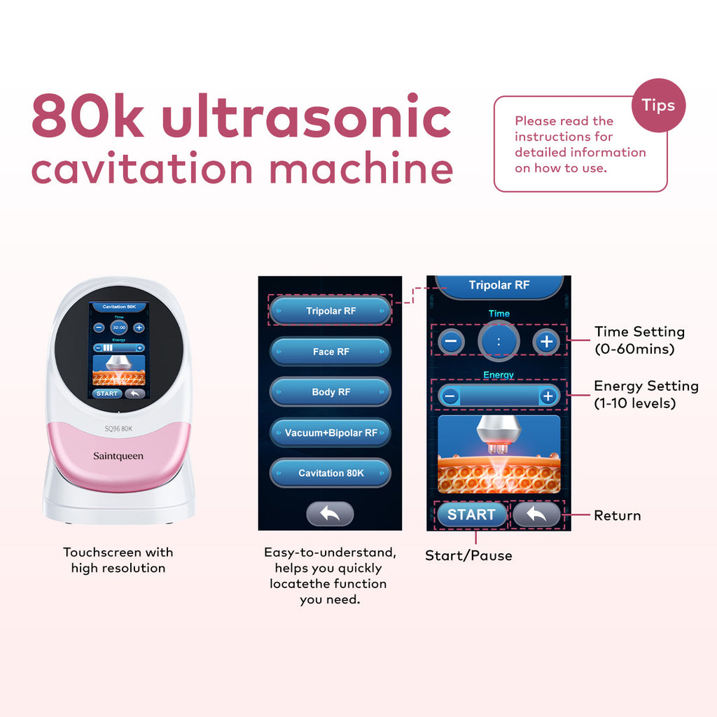 SQ96 Pro Appareil de cavitation 80K et RF, 5-en-1