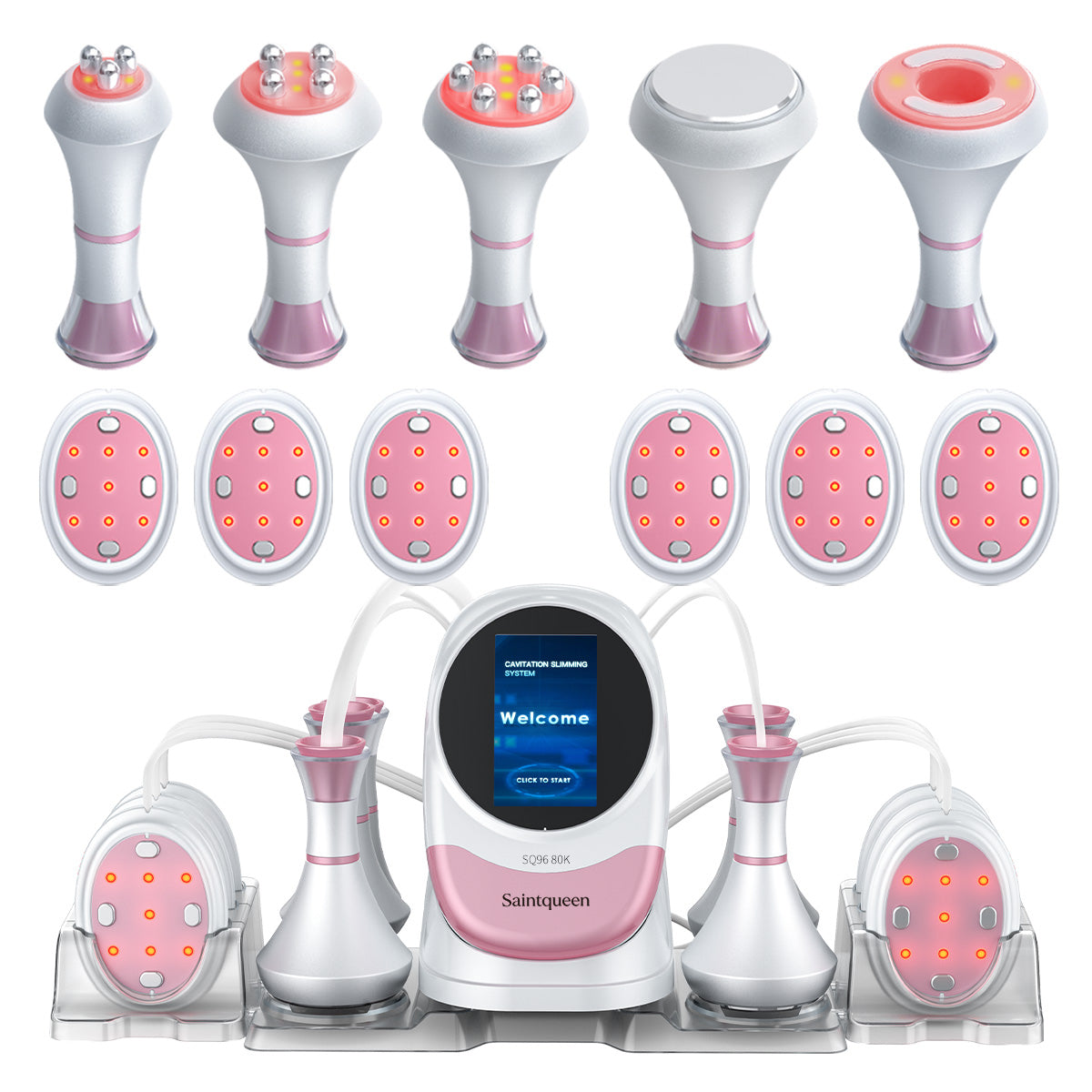 SQ96 Pro Appareil de cavitation 80K 6-en-1 avec plaques laser ovales Image secondaire du produit