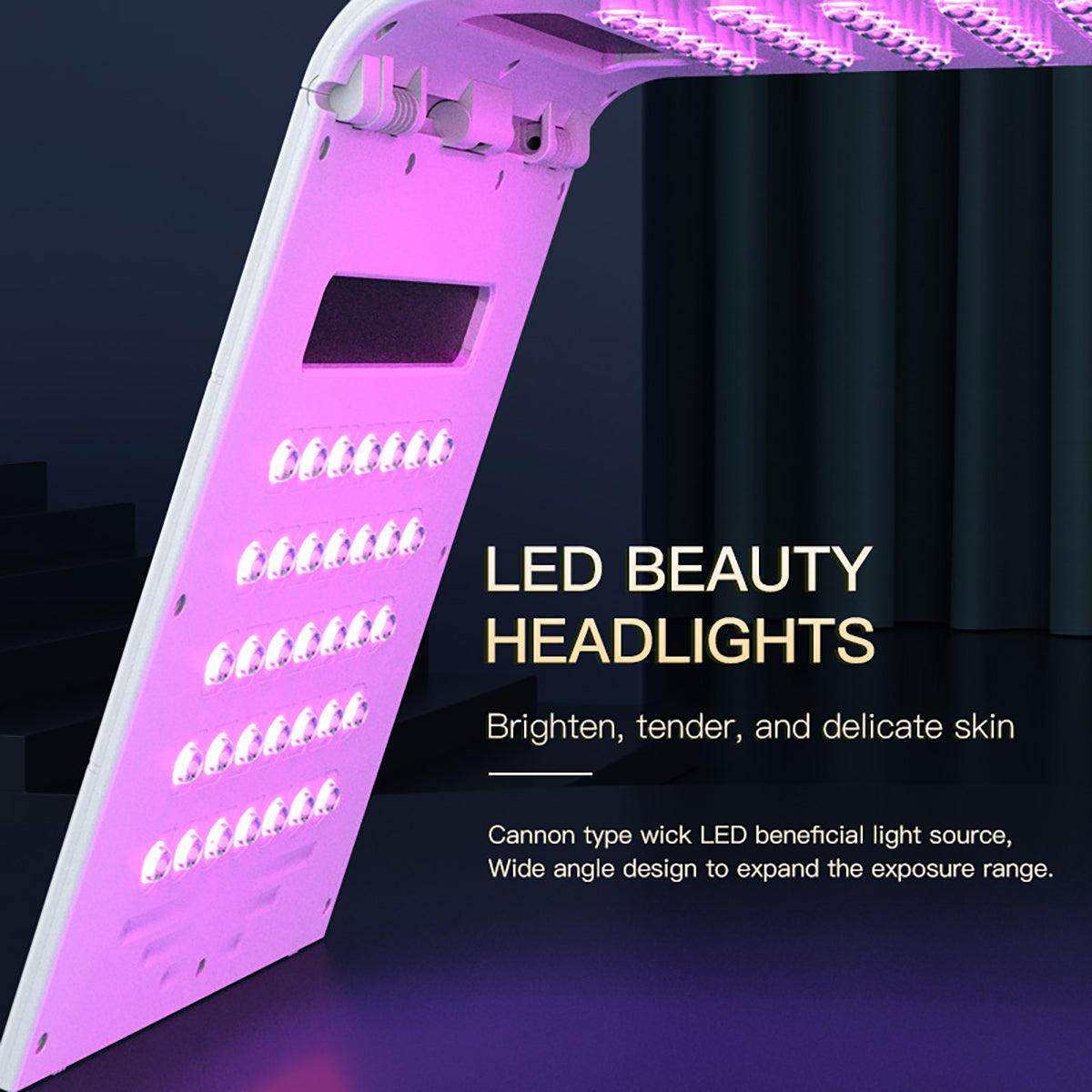 SQ130 – Appareil LED visage pliable, 119 LED, 7 couleurs et chaleur