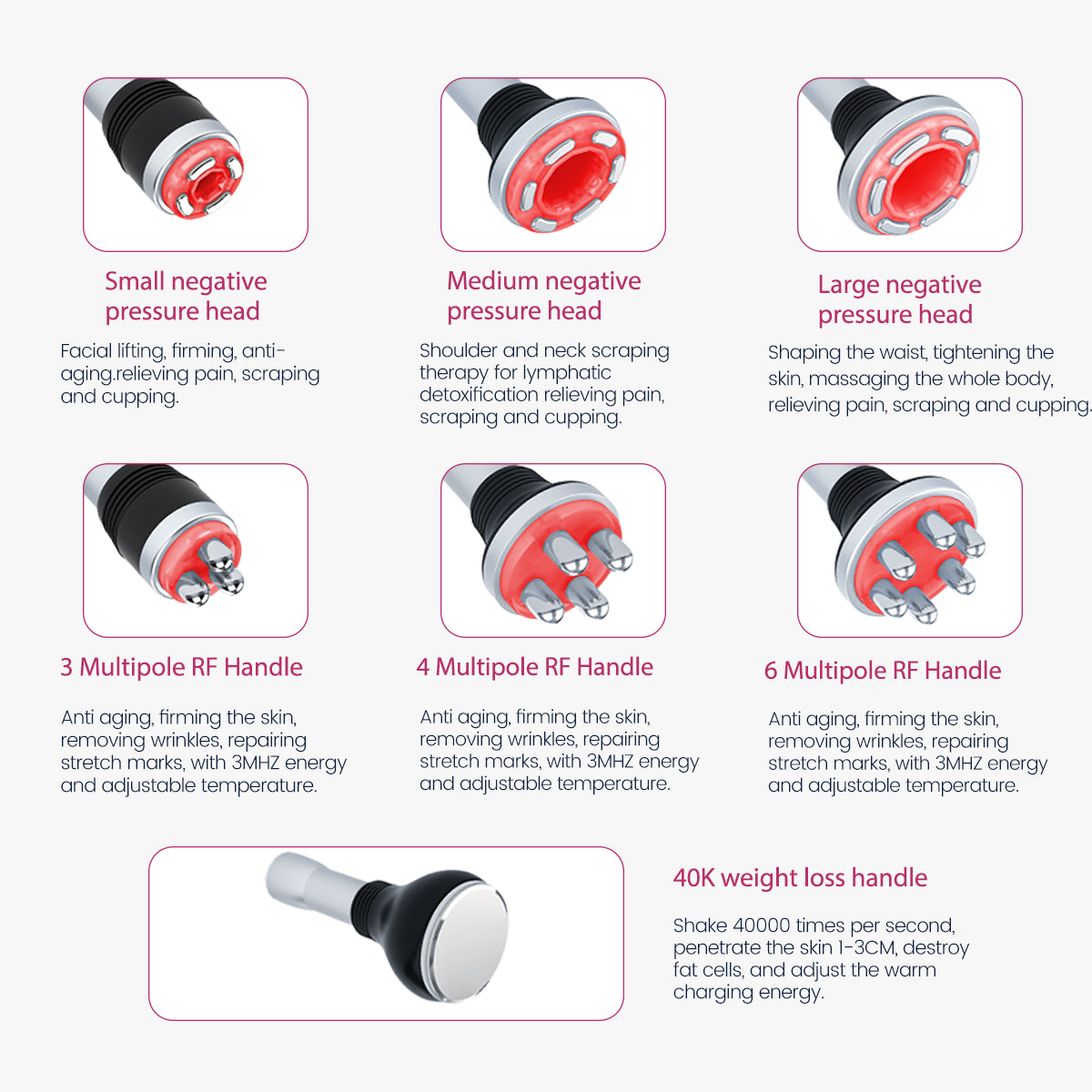 SQ41 Appareil de cavitation 40K et RF, 7-en-1