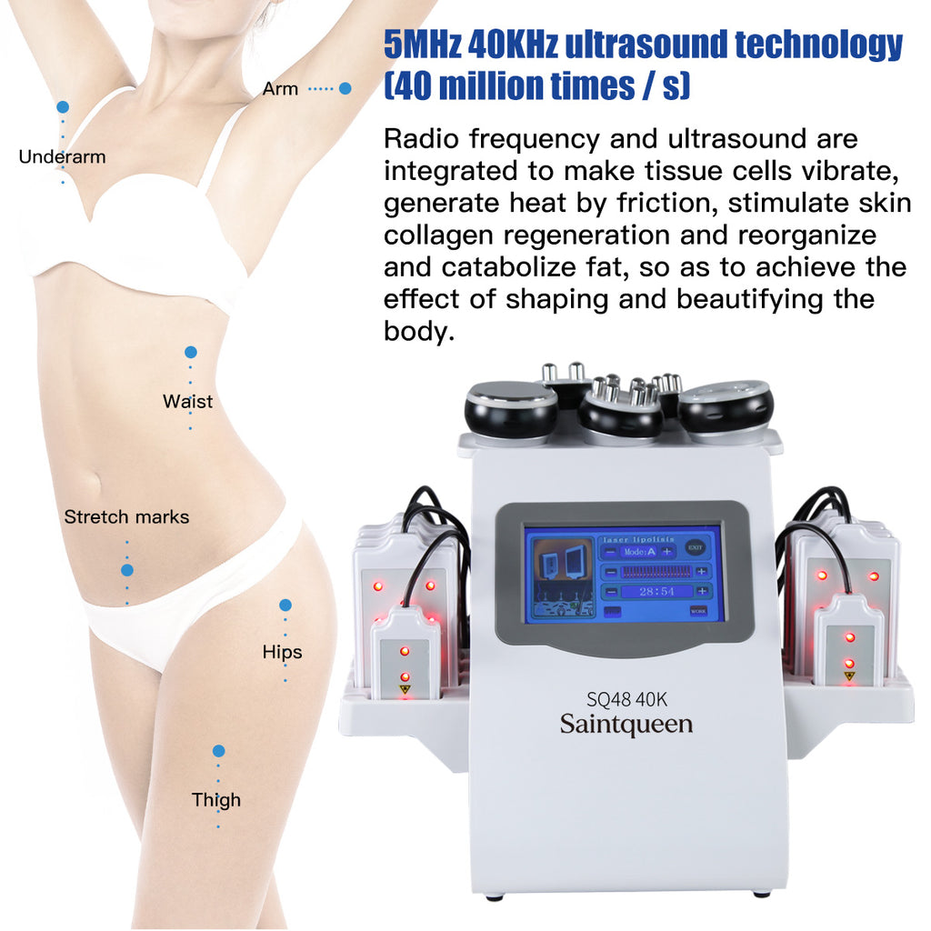 SQ48 Pro Appareil de cavitation 40K 6-en-1 avec plaques laser