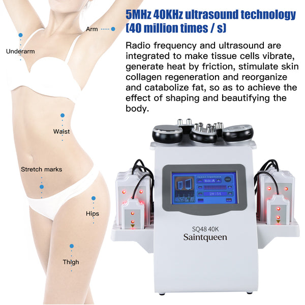 SQ48 Pro Appareil de cavitation 40K 6-en-1 avec plaques laser