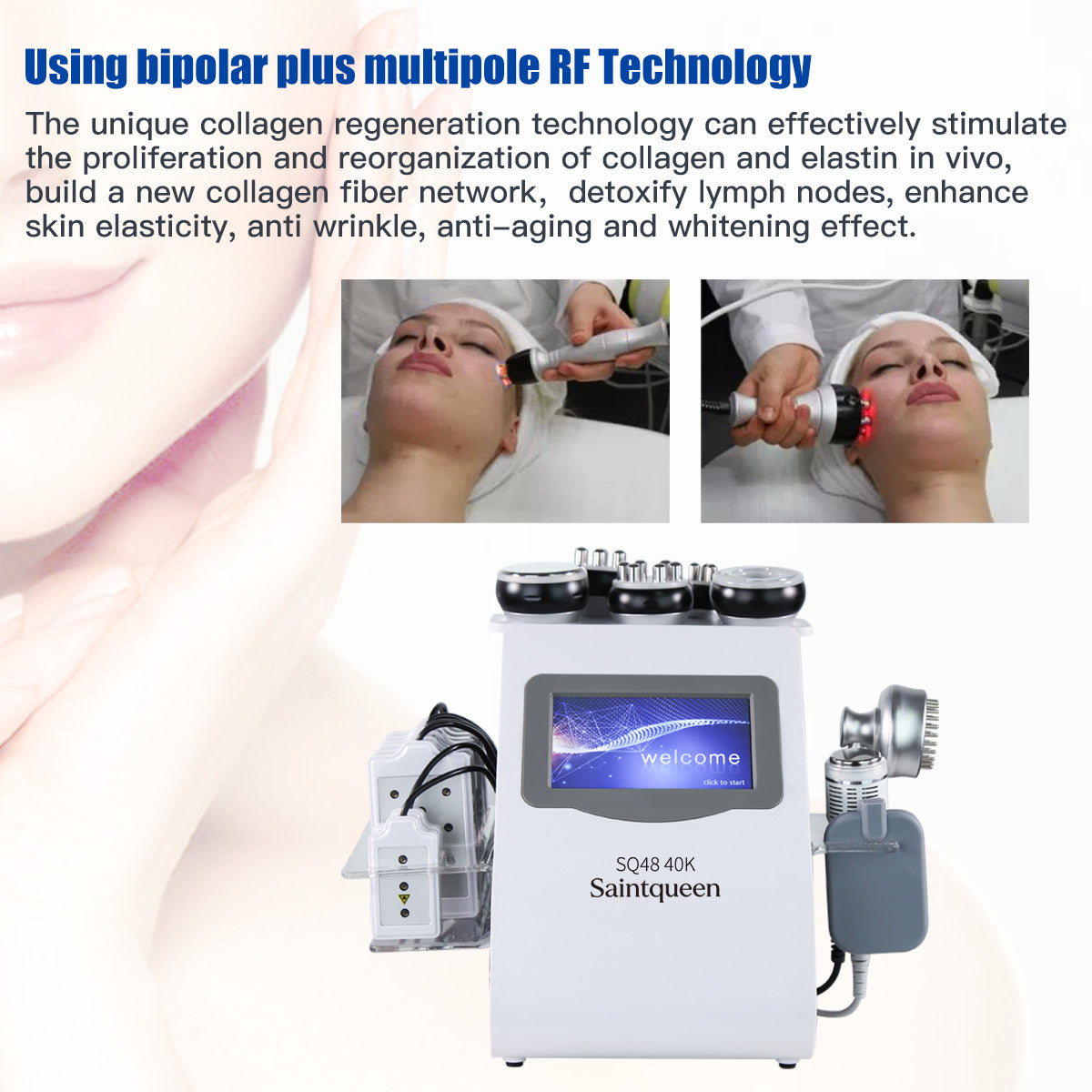 SQ48 Plus Appareil de cavitation 40K et RF, 9-en-1