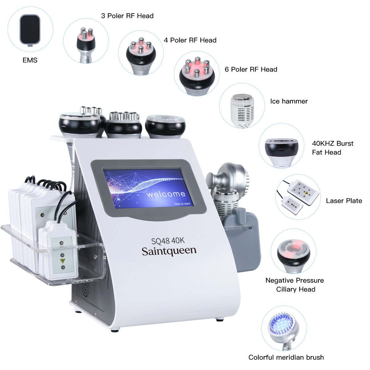 SQ48 Plus Appareil de cavitation 40K et RF, 9-en-1