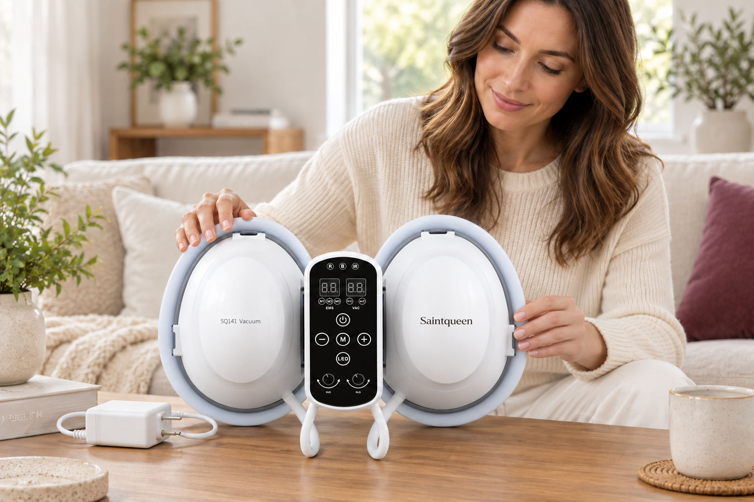 SQ141 Appareil de massage de la poitrine à aspiration, EMS et LED Image secondaire du produit
